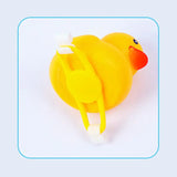 a yellow rubber duck toy with a white background