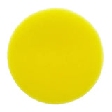 a yellow circle with a white background