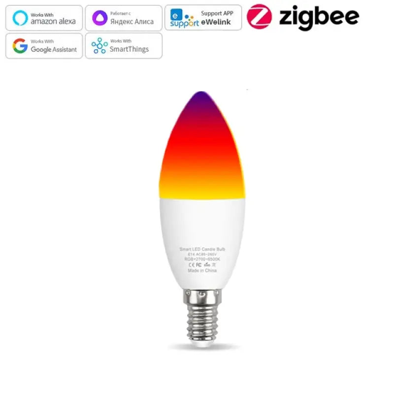 the zbee smart led bulb is shown in a white background