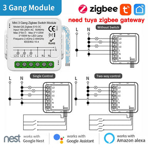 Zigbee smart switch wiring diagrams.