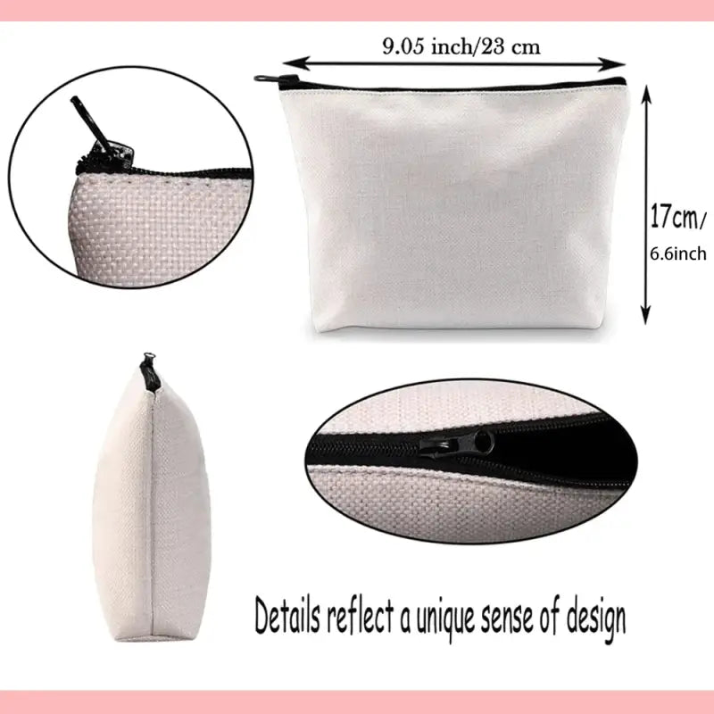 the zipper pouch is a zipper pouch that can be used for makeup, makeup bags, makeup bags, makeup